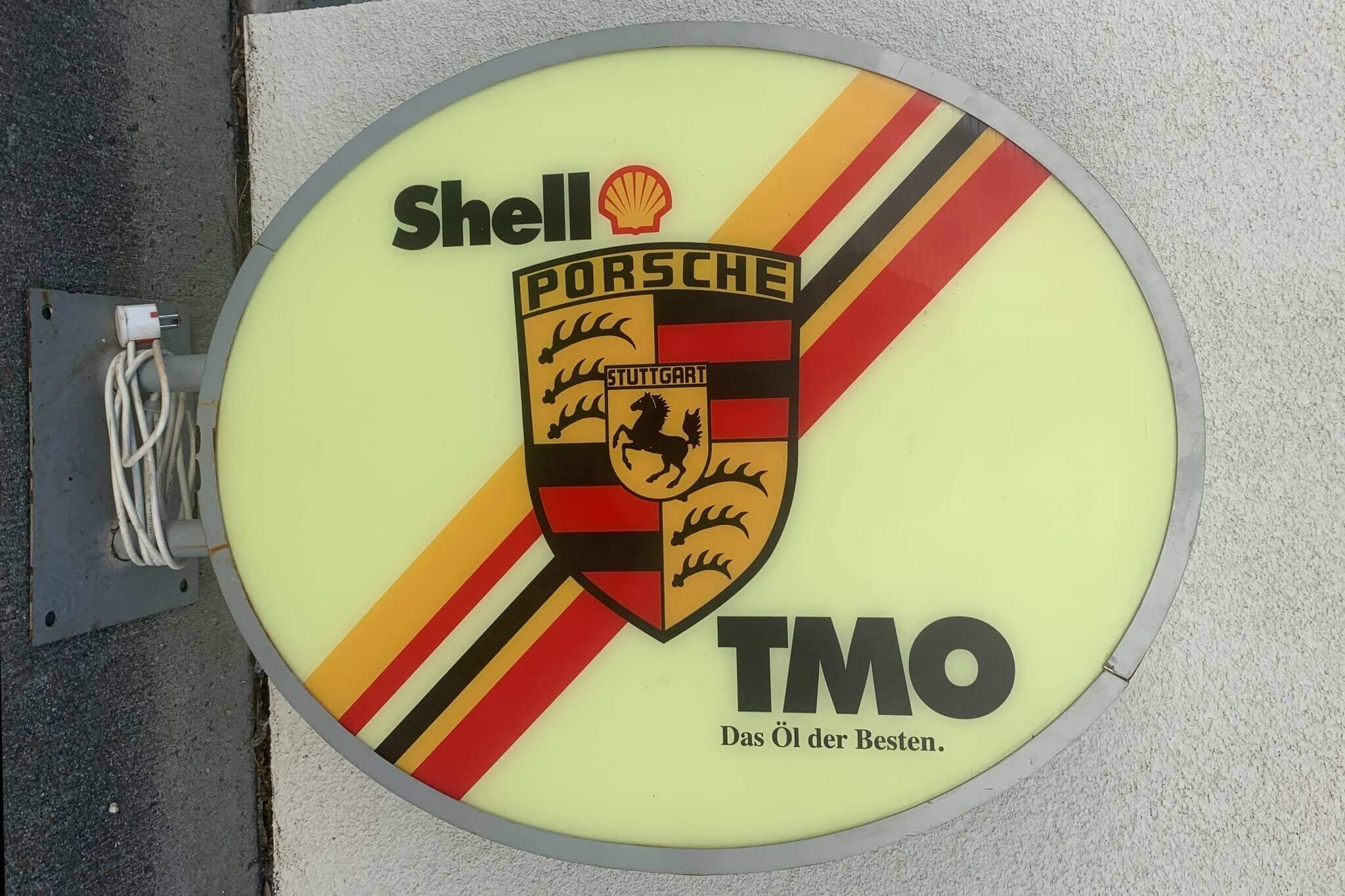 DT: Authentic Double-Sided Illuminated Porsche Shell TMO Dealership Sign