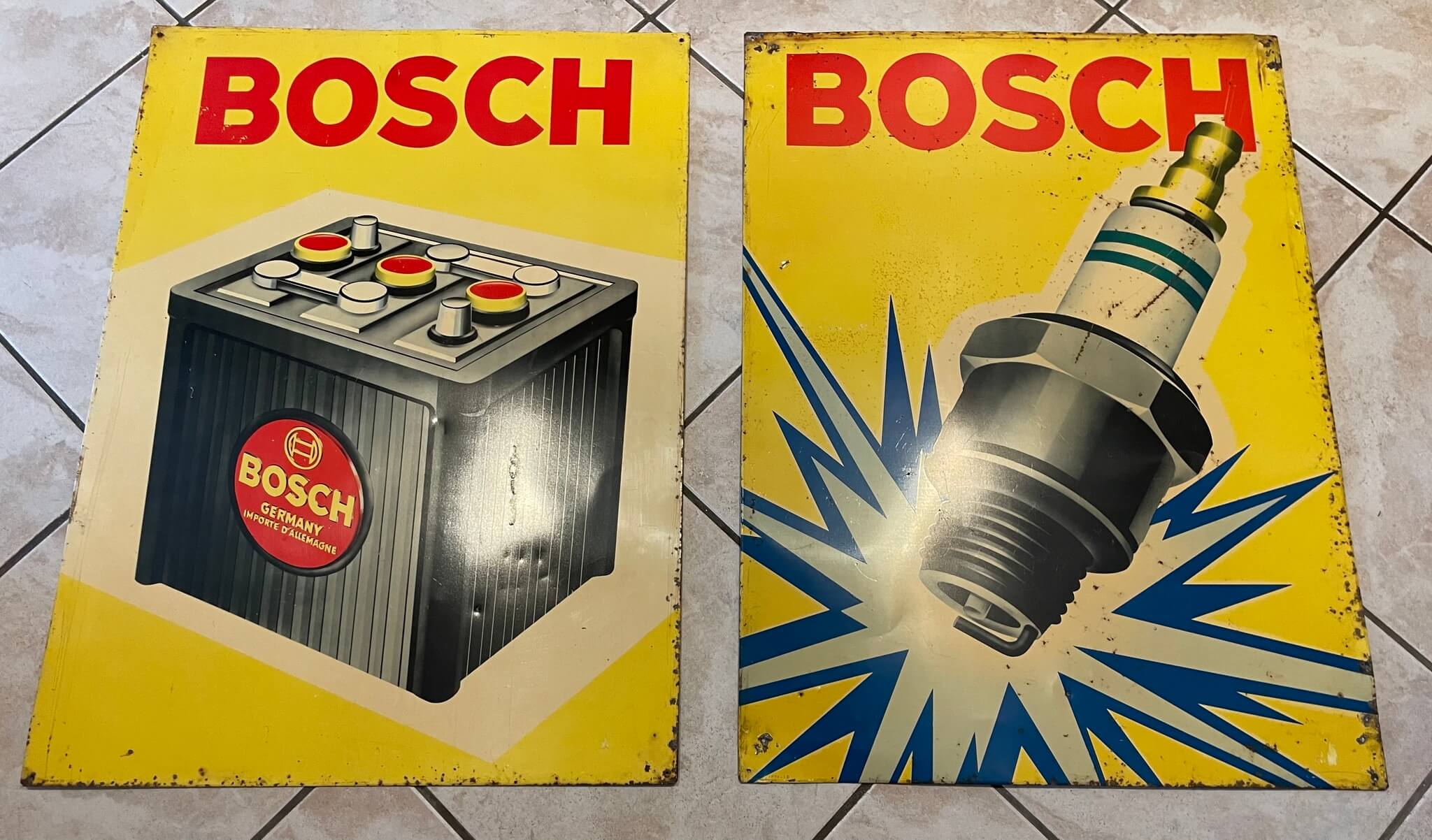 DT: Pair of Bosch Metal Signs
