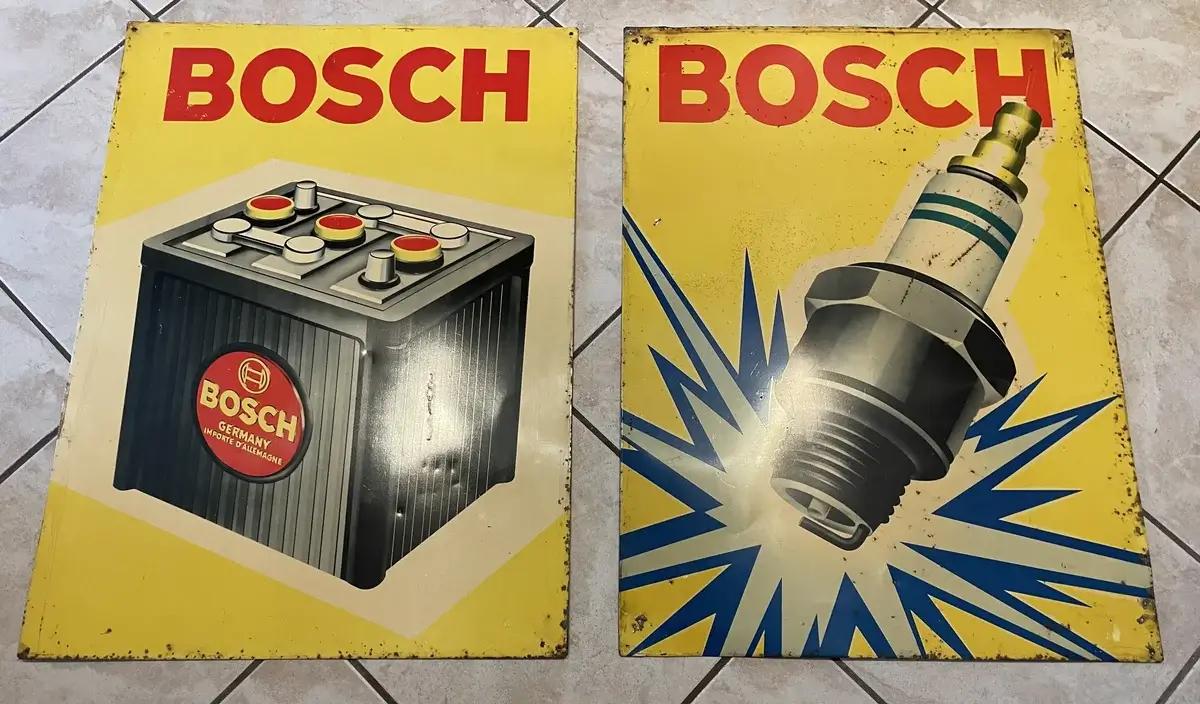 Pair of Bosch Metal Signs