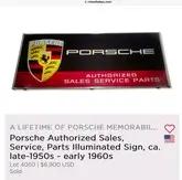  Illuminated 1980s Porsche Dealership Sign