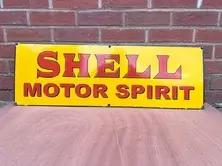 No Reserve Shell Motor Spirit Enamel Sign