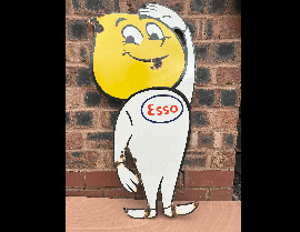 No Reserve Esso Drip Man Enamel Sign