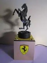 1980s Bronze Ferrari Pirelli Trophy w/ Illuminated Base