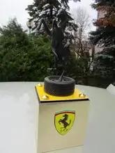 1980s Bronze Ferrari Pirelli Trophy w/ Illuminated Base