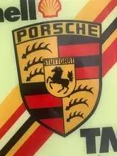 Authentic Double-Sided Illuminated Porsche Shell TMO Dealership Sign