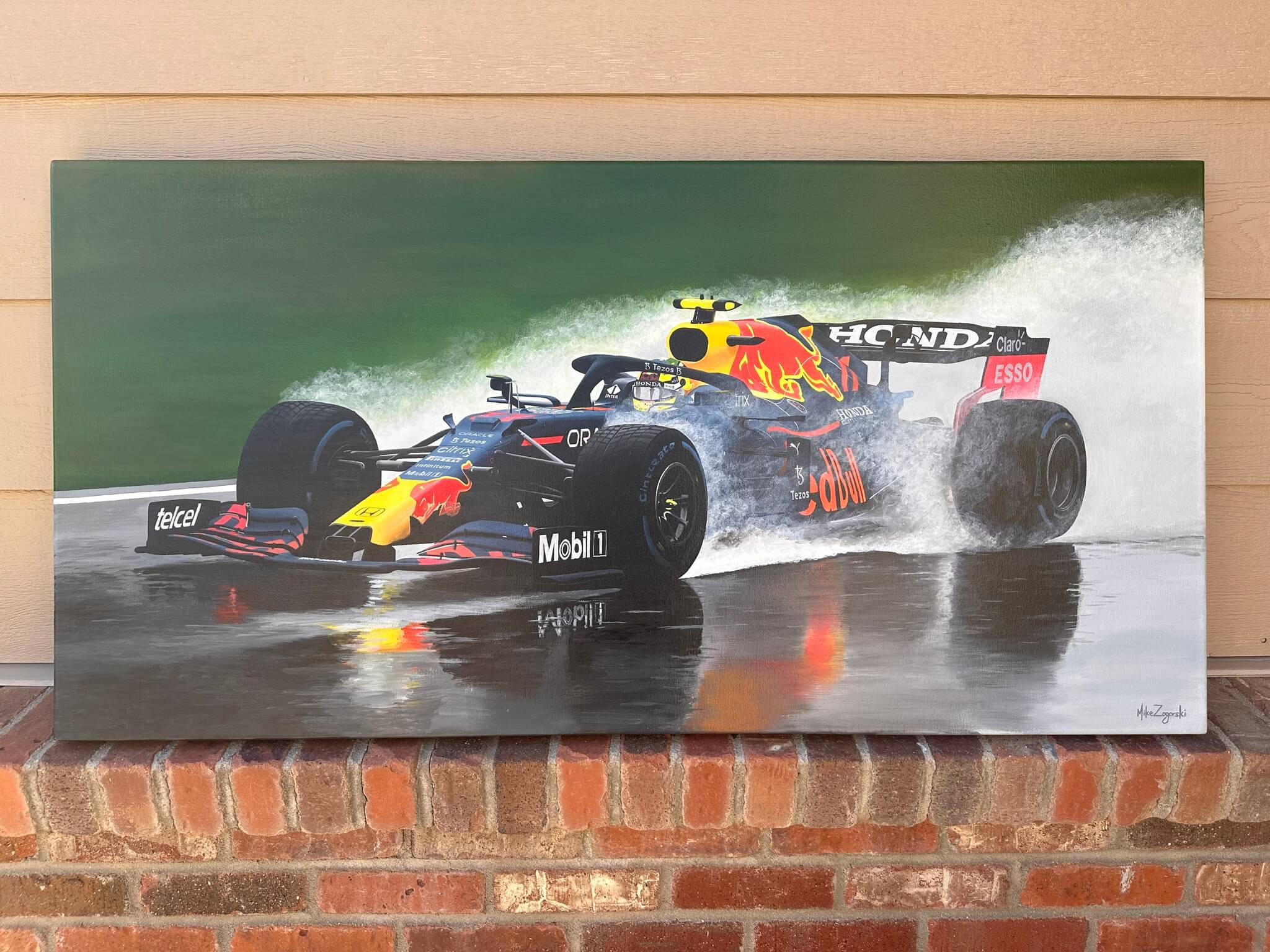 No Reserve Formula 1 Sergio “Checo” Perez Impressionist Style Painting