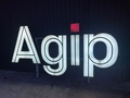 DT: Vintage Illuminated AGIP Oil Sign