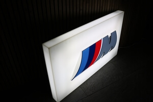 Authentic Illuminated BMW M Dealership Sign (46" x 27" x 6")