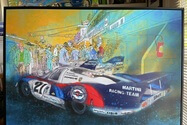 No Reserve The Gathering at Le Mans Painting by Michael Ledwitz