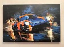 No Reserve Impressionist Style Porsche 911 Painting