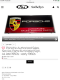 DT: Original Illuminated Vintage 1980s Porsche Dealership Sign