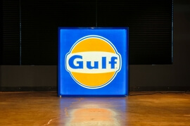 Illuminated 1960s Gulf Sign