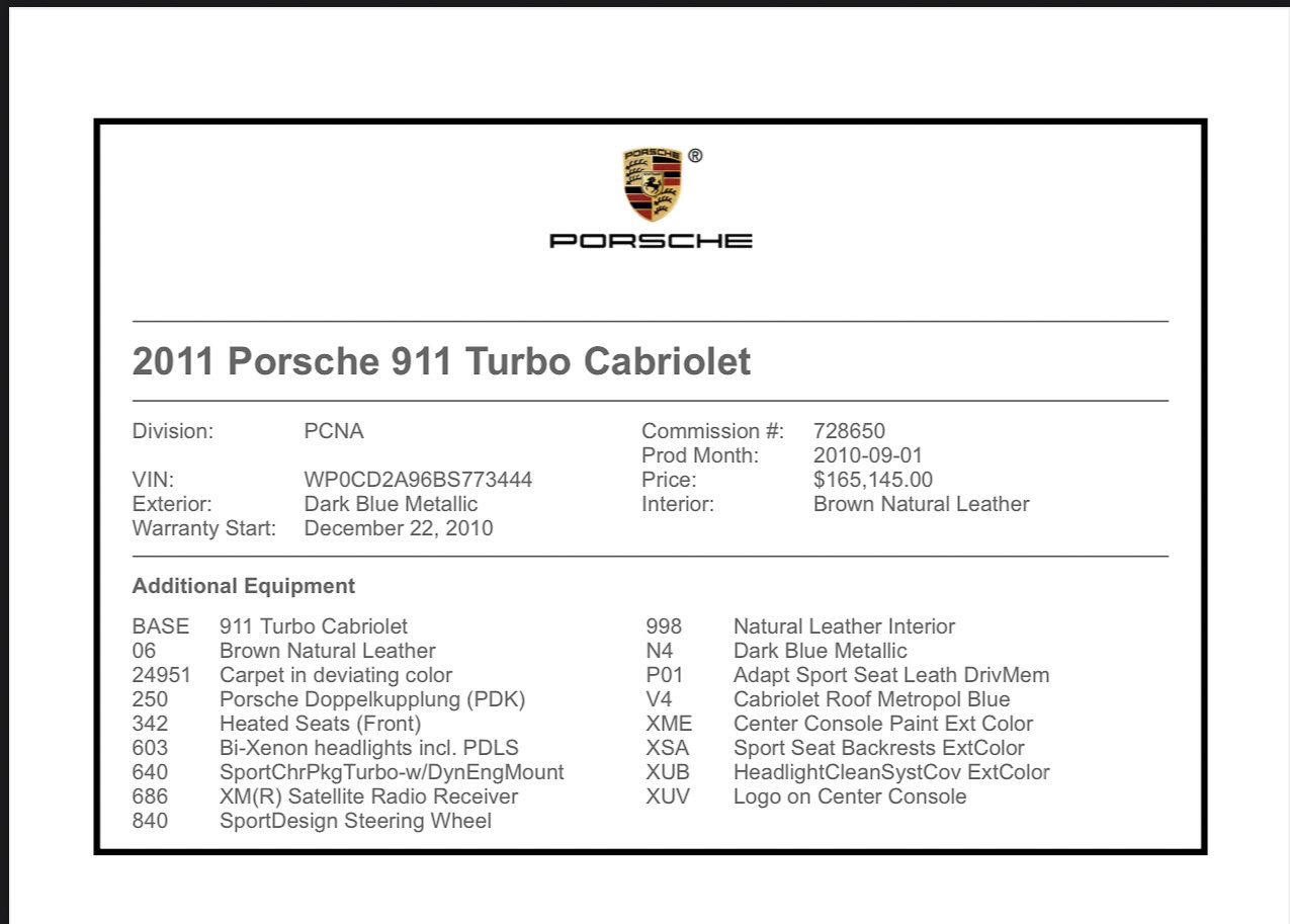 30k-Mile 2011 Porsche 997.2 Turbo Cabriolet