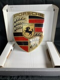 New In Box Authentic Enamel Porsche Crest (12" X 15 1/2")