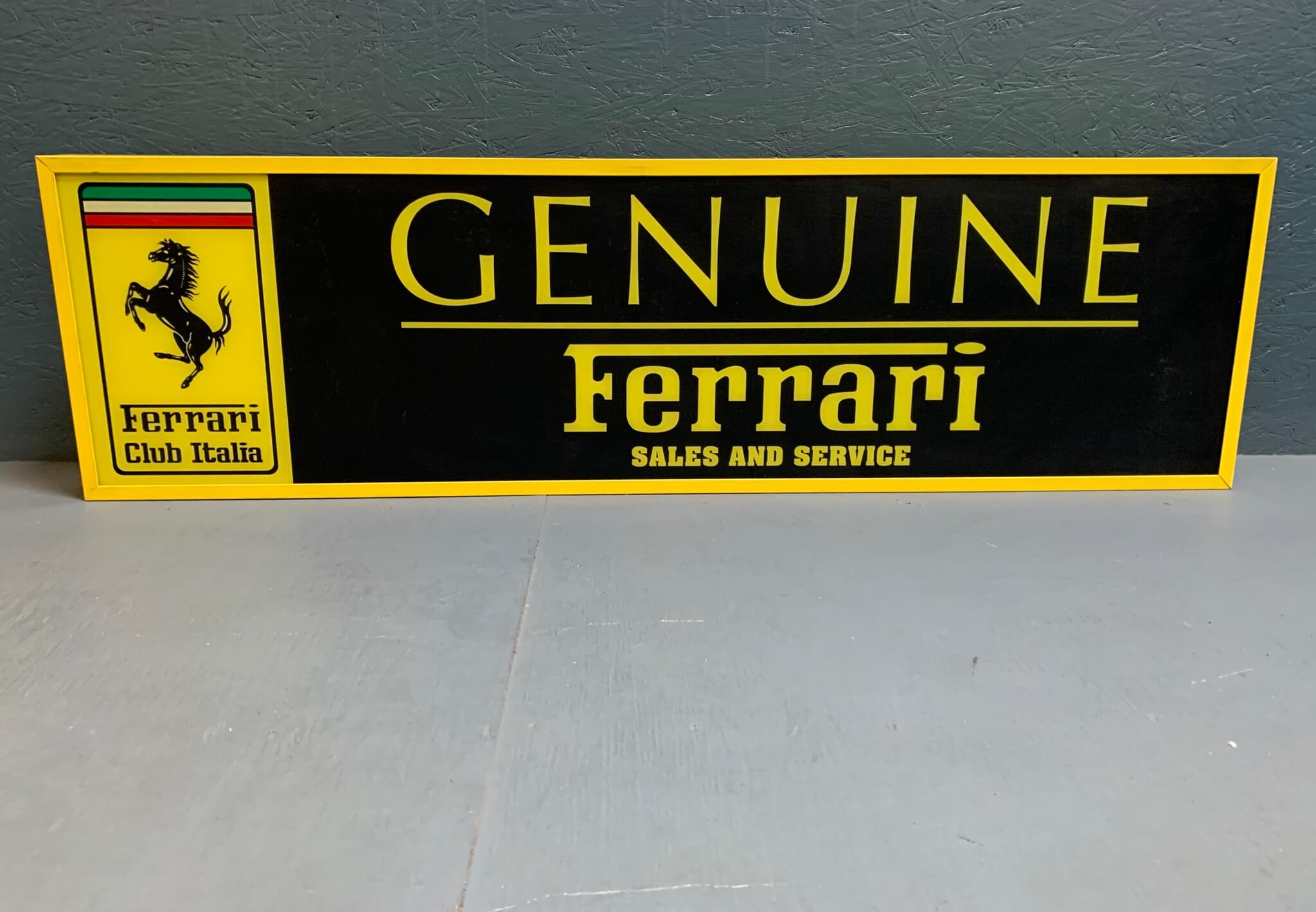 Authentic Illuminated Ferrari Sign (55” x 16” x 2 3/4”)