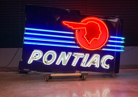 Vintage Pontiac Neon Illuminated Sign (72" x 45")