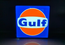 Illuminated 1960s Gulf Oil Sign (48" x 48")