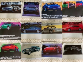 No Reserve Collection (12) of 90s German Porsche Dealership Posters