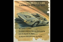 No Reserve Original Erich Strenger 1964 Porsche Carrera GTS Typ 904 Poster