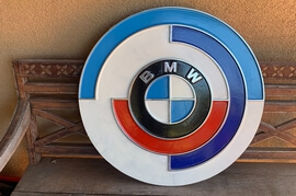  Authentic 1975 BMW Motorsports Division Sign (27" Diameter)