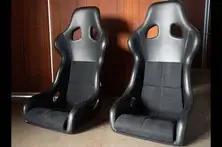 DT: Custom Spinneybeck Leather and Alcantara Recaro Profi SPG XL Seats with Matching Schroth Harnesses