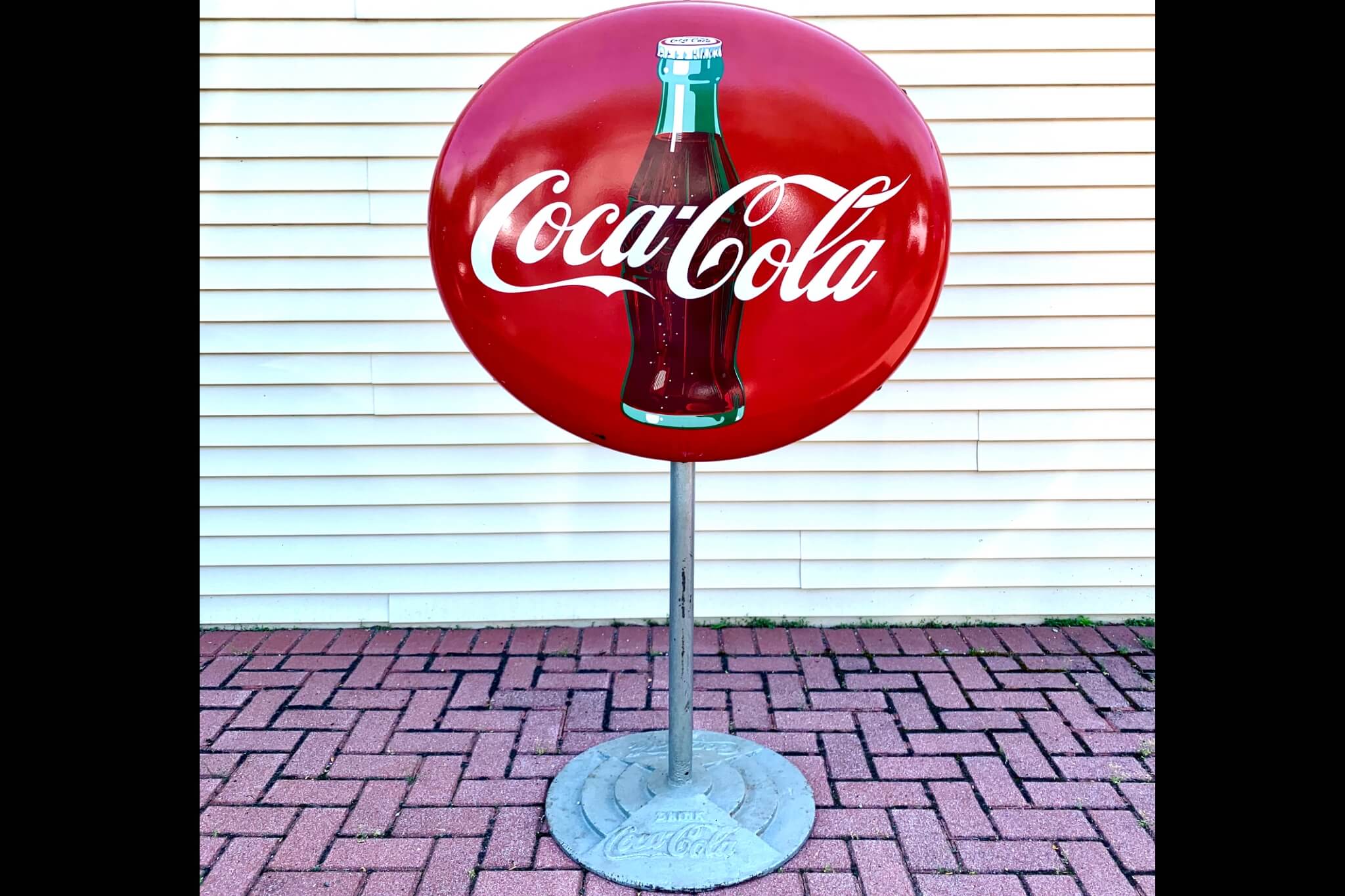 Vintage Original Double-sided Coca-Cola Lollipop Sign