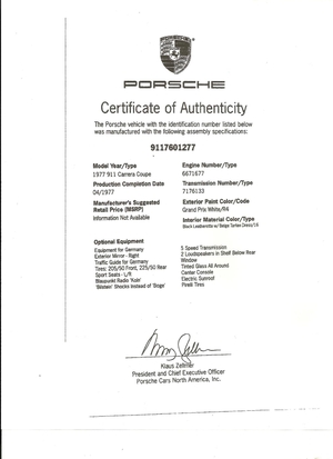 1977 Porsche Carrera 3.0 Coupe