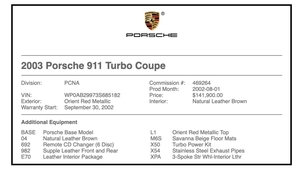 2003 Porsche 996 Turbo X50 Coupe 6-Speed