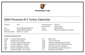 2004 Porsche 996 Turbo Cabriolet X50 6-Speed