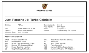 2004 Porsche 996 Turbo Cabriolet X50 6-Speed