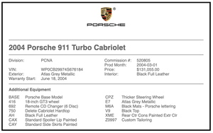 26K-Mile 2004 Porsche 996 Turbo Cabriolet 6-Speed
