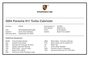 2004 Porsche 996 Turbo Cabriolet 6-Speed