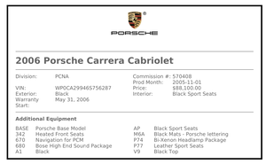 2006 Porsche 911 Carrera Cabriolet 6-Speed