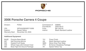 2006 Porsche 997 Carrera 4 Coupe 6-Speed