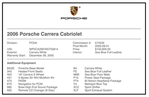 17K-Mile 2006 Porsche 997 Carrera Cabriolet 6-Speed