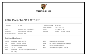 7K-Mile 2007 Porsche 997.1 GT3 RS