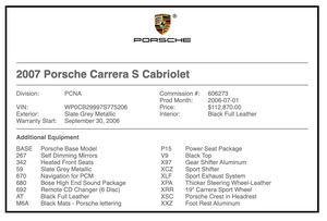  2007 Porsche 997 Carrera S Cabriolet 6-Speed