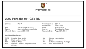 2007 Porsche 997 GT3 RS 6-Speed