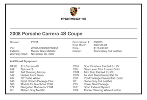 2008 Porsche 997 Carrera 4S Coupe