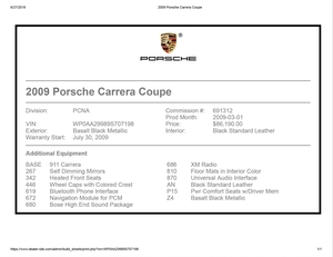 28K-Mile 2009 Porsche 997.2 Carrera Coupe 6-Speed