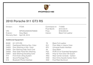  2010 Porsche 911 GT3 RS