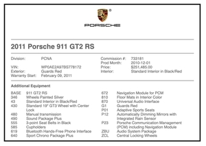  One-Owner 2011 Porsche 997 GT2 RS #480/500