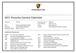  2011 Porsche 997.2 Carrera Cabriolet PDK