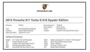 13K-Mile 2012 Porsche 997.2 Turbo S 918 Spyder Edition #40