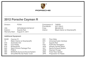 2012 Porsche 987.2 Cayman R 6-Speed