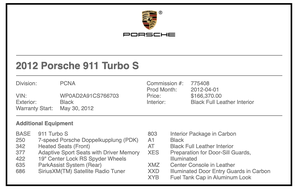 2012 Porsche 997.2 Turbo S Coupe
