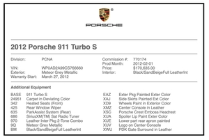 8K-Mile 2012 Porsche 997.2 Turbo S Coupe