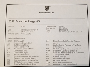 11K-Mile 2012 Porsche 997.2 Targa 4S 6-Speed