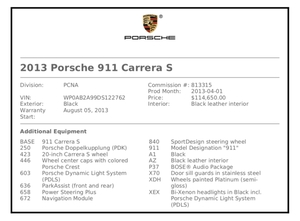 2013 Porsche 991 Carrera S Coupe