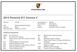 2014 Porsche 991 Carrera 4 Coupe 7-Speed
